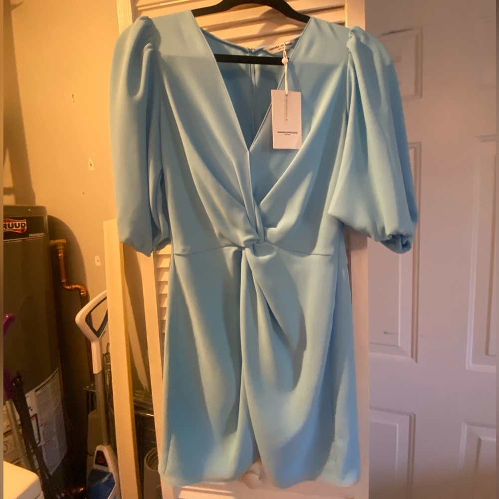 Amanda Uprichard Blue Sleeve Dress